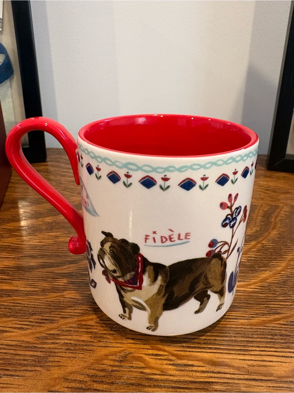 Anthropologie Nathalie Lete Heritage Dog Mug Bulldog